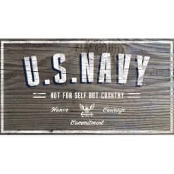 USN Woodgrain 11 x 20 inch Sign